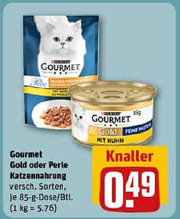 Gourmet Gold oder Perle Katzenfutter, verschiedene Sorten, je 85-g-Dose