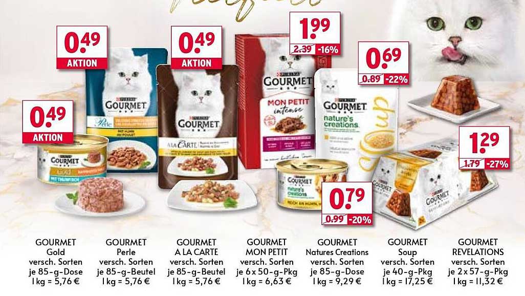 GOURMET Katzenfutter - Verschiedene Sorten im Angebot