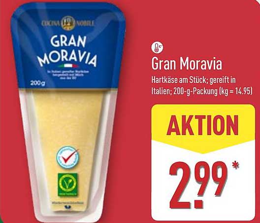 Gran Moravia Hartkäse 200-g-Packung