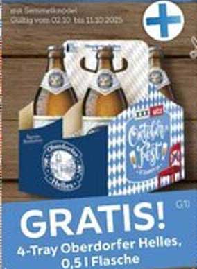 GRATIS! 4-Tray Oberdorfer Helles, 0,5 Flasche