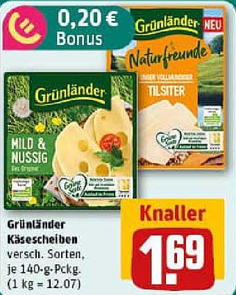Grünländer Käse-Scheiben (versch. Sorten, je 140-g-Pkg.)