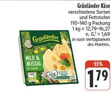 Grünländer Käse verschiedene Sorten und Fettstufen 110–140 g Packung