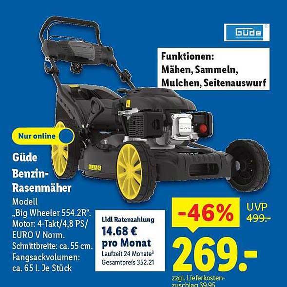 Güde-Benzin-Rasenmäher Modell „Big Wheeler 554.2“
