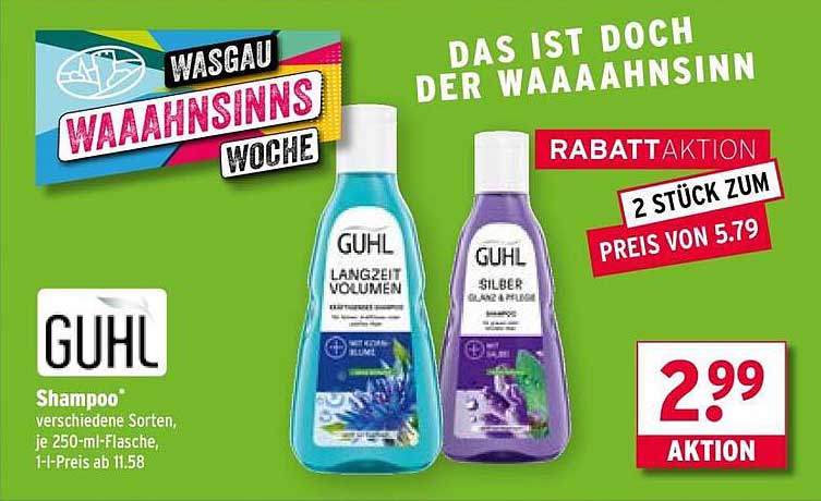 Guhl Shampoo – 2 Stück zum Preis von 2,99 €