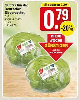 Gut & Günstig Deutscher Eisbergsalat