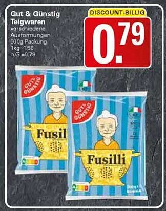 Gut & Günstig Fusilli Teigwaren - 500g Packung