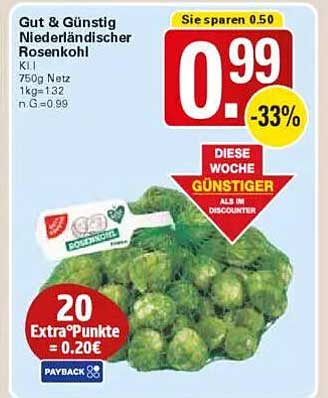 Gut & Günstig Niederländischer Rosenkohl