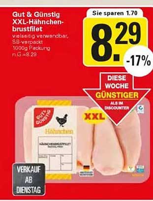 Gut & Günstig XXL-Hähnchenbrustfilet