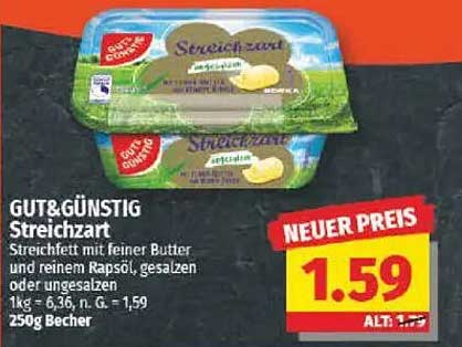 GUT&GÜNSTIG Streichart 250g Becher