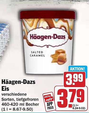 Häagen-Dazs Eis verschiedene Sorten 460-420 ml Becher