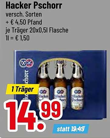 Hacker Pschorr Bierträger 20x0,5l Flasche