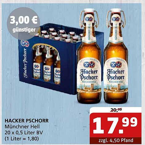 HACKER PSCHORR Münchner Hell 20 x 0,5 Liter BV