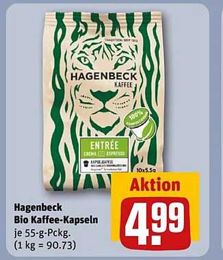 Hagenbeck Bio Kaffee-Kapseln je 55-g-Pckg.