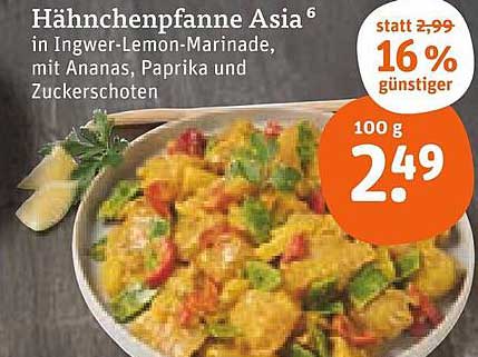 Hähnchenpfanne Asia in Ingwer-Lemon-Marinade