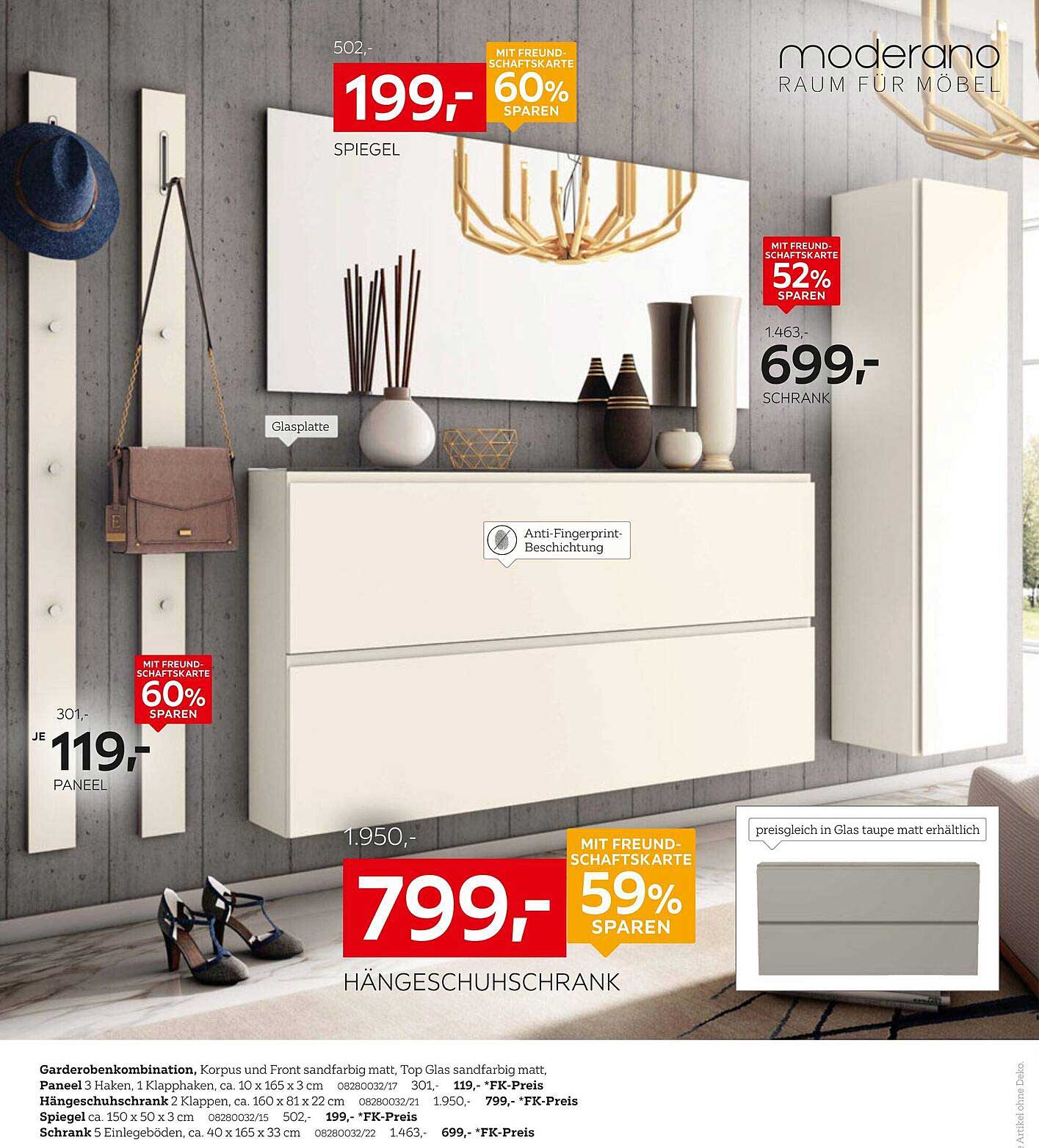 Hängeschrank mit Freundschaftskarte