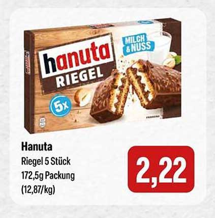 Hanuta Riegel 5 Stück 172,5g Packung