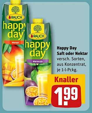 Happy Day Saft oder Nektar, verschiedene Sorten, aus Konzentraten, je 1-l-Pckg.