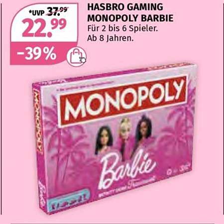 HASBRO GAMES MONOPOLY BARBIE