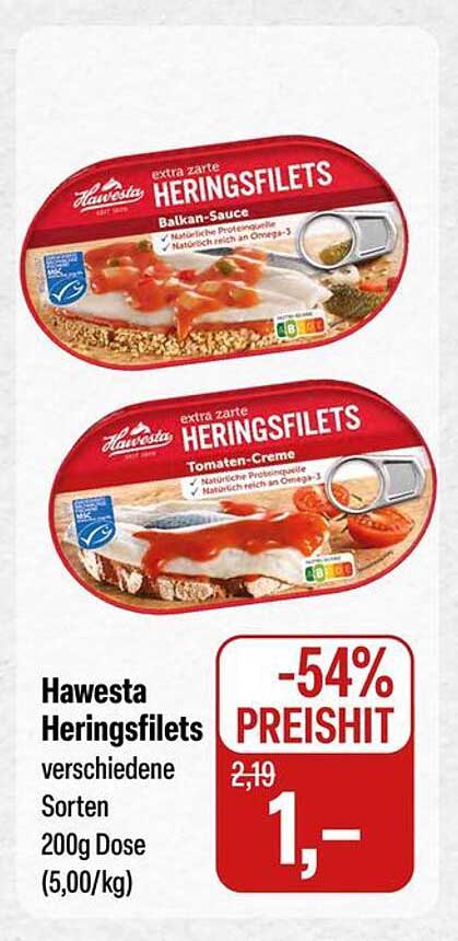 Hawesta Heringsfilets verschiedene Sorten 200g Dose