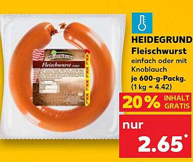 HEIDEGRUND Fleischwurst einfach oder mit Knoblauch