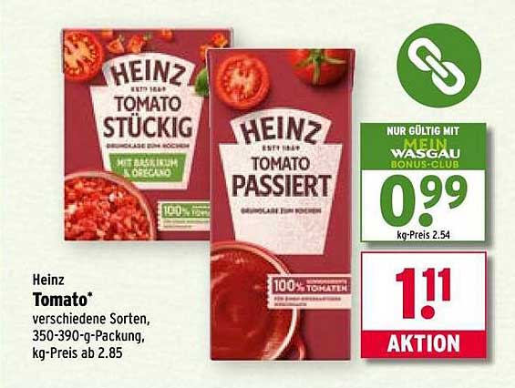 Heinz Tomatenprodukte - verschiedene Sorten
