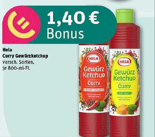 Hela Curry Gewürzketchup 800 ml - Verschiedene Sorten