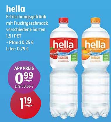 hella Erfrischungsgetränk mit Fruchtgeschmack 1,5 l PET