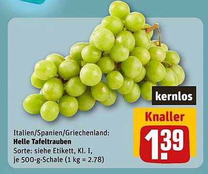 Helle Tafeltrauben - Kernlos aus Italien, Spanien und Griechenland