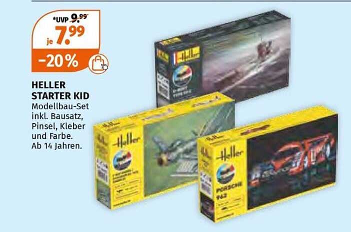 HELLER STARTER KID Modellbau-Set inkl. Bausatz, Pinsel, Kleber und Farbe