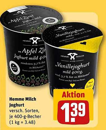 Hemme Milch Joghurt Apfel Zimt und Vanille, 400 g