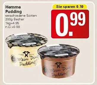 Hemme Pudding verschiedene Sorten 200g Becher