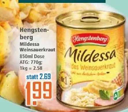 Hengstenberg Mildessa Weinsauerkraut 850ml Dose