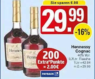 Hennessy Cognac 0,7L Flasche - 40% Vol