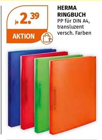 HERMA RINGBUCH PP für DIN A4, transluzent - verschiedene Farben