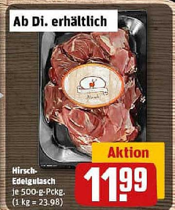 Hirsch-Edelgulasch je 500-g-Pckg.