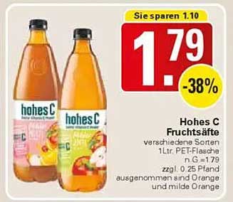 Hohes C Fruchtsäfte 1L PET-Flasche