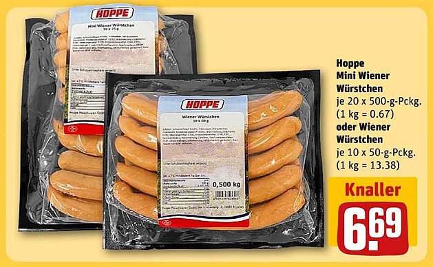 Hoppe Mini Wiener Würstchen 500 g Packung