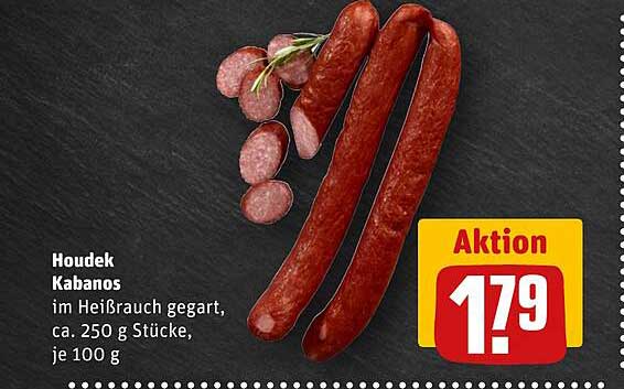 Houdek Kabanos im Heißrauch gegart, ca. 250 g Stücke, je 100 g