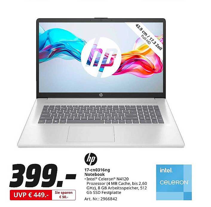 HP 17-cn0316ng Notebook - Jetzt nur 399,- Euro