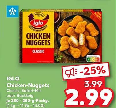IGLO Chicken-Nuggets Classic, Safari-Mix oder Backteig