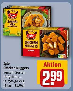 Iglo Chicken Nuggets verschiedene Sorten, tiefgefroren, 250-g-Pckg.