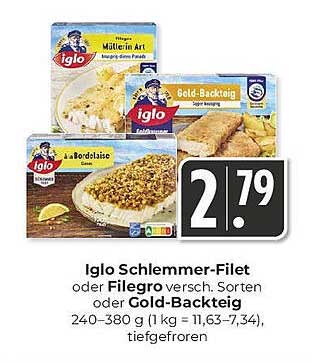 Iglo Schlemmer-Filet oder Filegro – verschiedene Sorten
