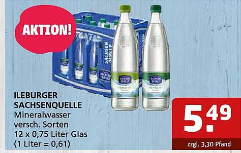 ILEBURGER SACHSENQUELLE Mineralwasser, 12 x 0,75 Liter Glas