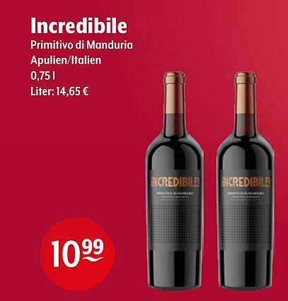 Incredibile Primitivo di Manduria Apulien/Italien 0,75 l
