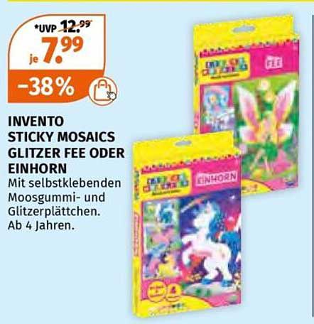 Invento Sticky Mosaics Glitzer Fee oder Einhorn