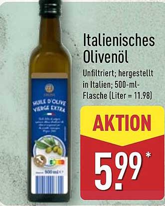 Italienisches Olivenöl - Unfiltriert, hergestellt in Italien, 500-ml-Flasche