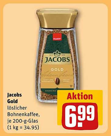 Jacobs Gold löslicher Bohnenkaffee, je 200-g-Glas