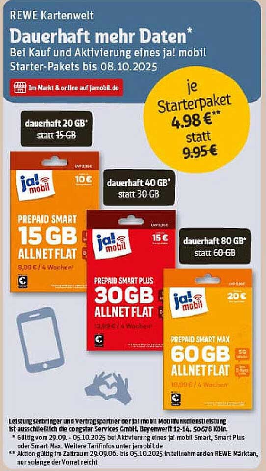 jal mobil Starter-Pakete – Dauerhaft mehr Daten!