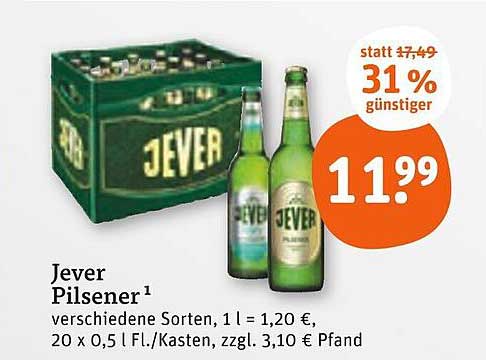 Jever Pilsener – 31 % günstiger!