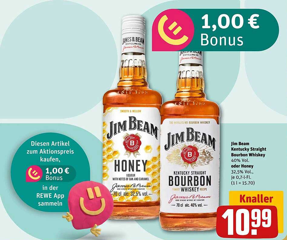 Jim Beam Kentucky Straight Bourbon Whiskey und Honey